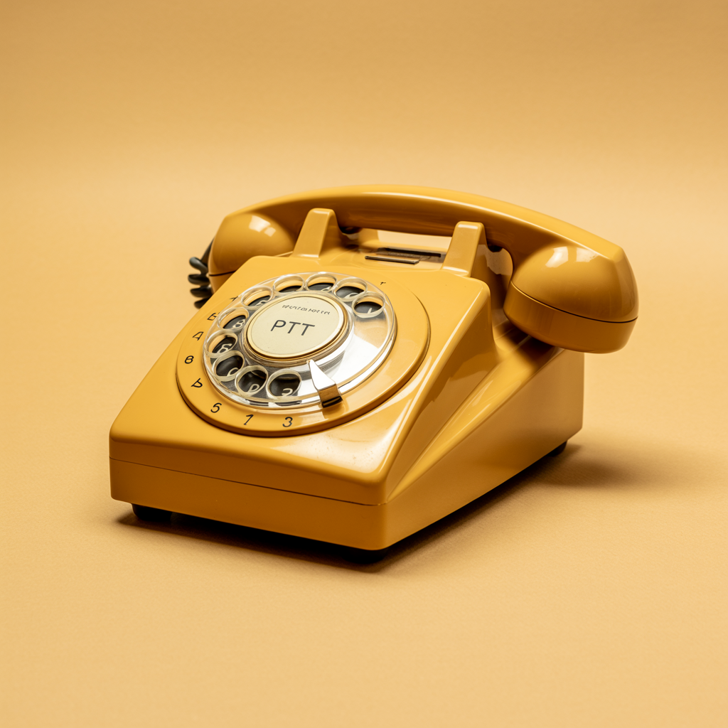 Een PTT-telefoon, als beeld voor de rechtstreekse lijn tussen mensen